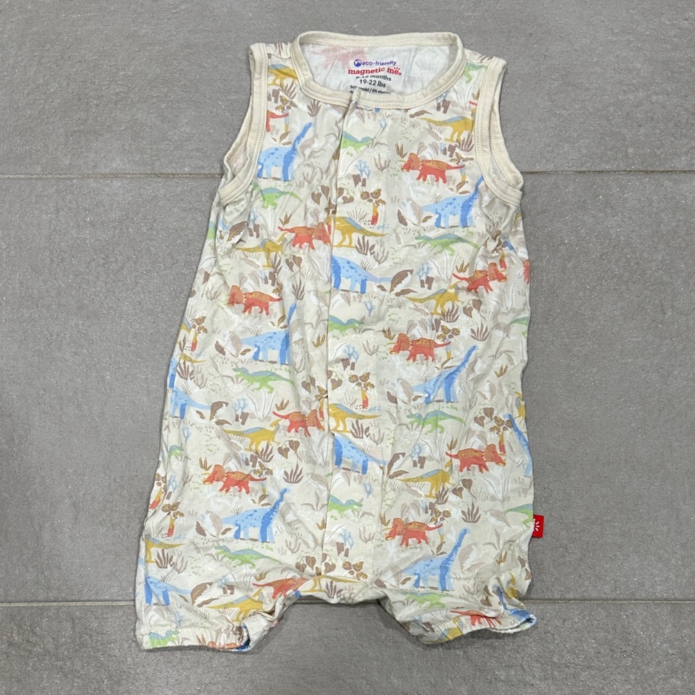Magnetic Me Dinosaur Print Kids Romper - Multicolor